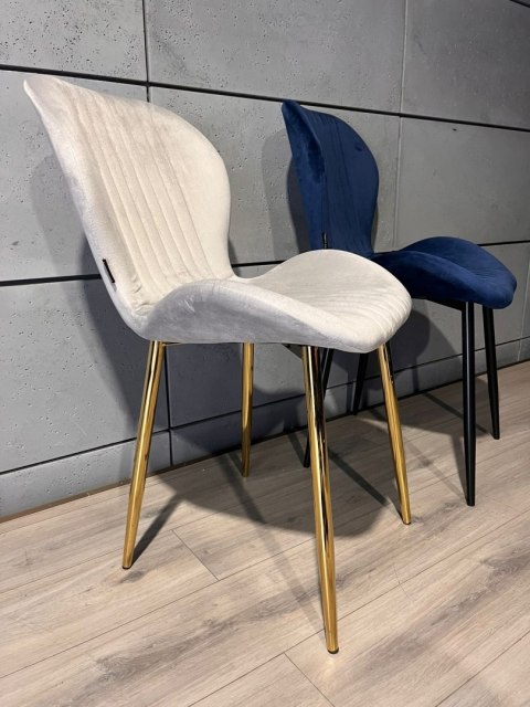 Krzesło tapicerowane MONTI VELVET GREY GOLD Krzesło tapicerowane MONTI VELVET GREY GOLD