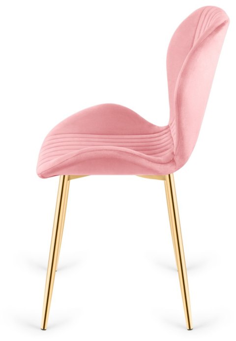 Krzesło tapicerowane MONTI VELVET PINK GOLD Krzesło tapicerowane MONTI VELVET PINK GOLD