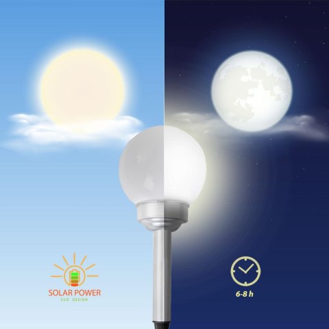 LAMPA SOLARNA KULA MLECZNA 15x44CM LAMPA SOLARNA KULA MLECZNA 15x44CM