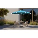 PARASOL OGRODOWY Z OŚWIETLENIEM ŻARÓWKI LED 270CM TURKUSOWY