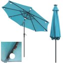 PARASOL OGRODOWY Z OŚWIETLENIEM ŻARÓWKI LED 270CM TURKUSOWY