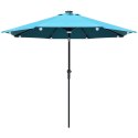 PARASOL OGRODOWY Z OŚWIETLENIEM ŻARÓWKI LED 270CM TURKUSOWY