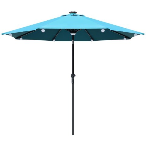 PARASOL OGRODOWY Z OŚWIETLENIEM ŻARÓWKI LED 270CM TURKUSOWY PARASOL OGRODOWY Z OŚWIETLENIEM ŻARÓWKI LED 270CM TURKUSOWY