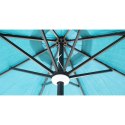 PARASOL OGRODOWY Z OŚWIETLENIEM ŻARÓWKI LED 270CM TURKUSOWY