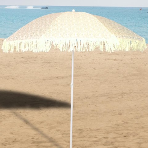 PARASOL PLAŻOWO OGRODOWY Z FRĘDZLAMI 174CM ŻÓŁTY PARASOL PLAŻOWO OGRODOWY Z FRĘDZLAMI 174CM ŻÓŁTY