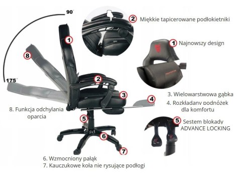 Fotel obrotowy do biurka TITAN GREY ALCANTARA PRO Fotel obrotowy do biurka TITAN GREY ALCANTARA PRO